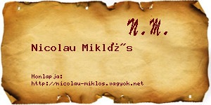 Nicolau Miklós névjegykártya