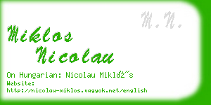 miklos nicolau business card